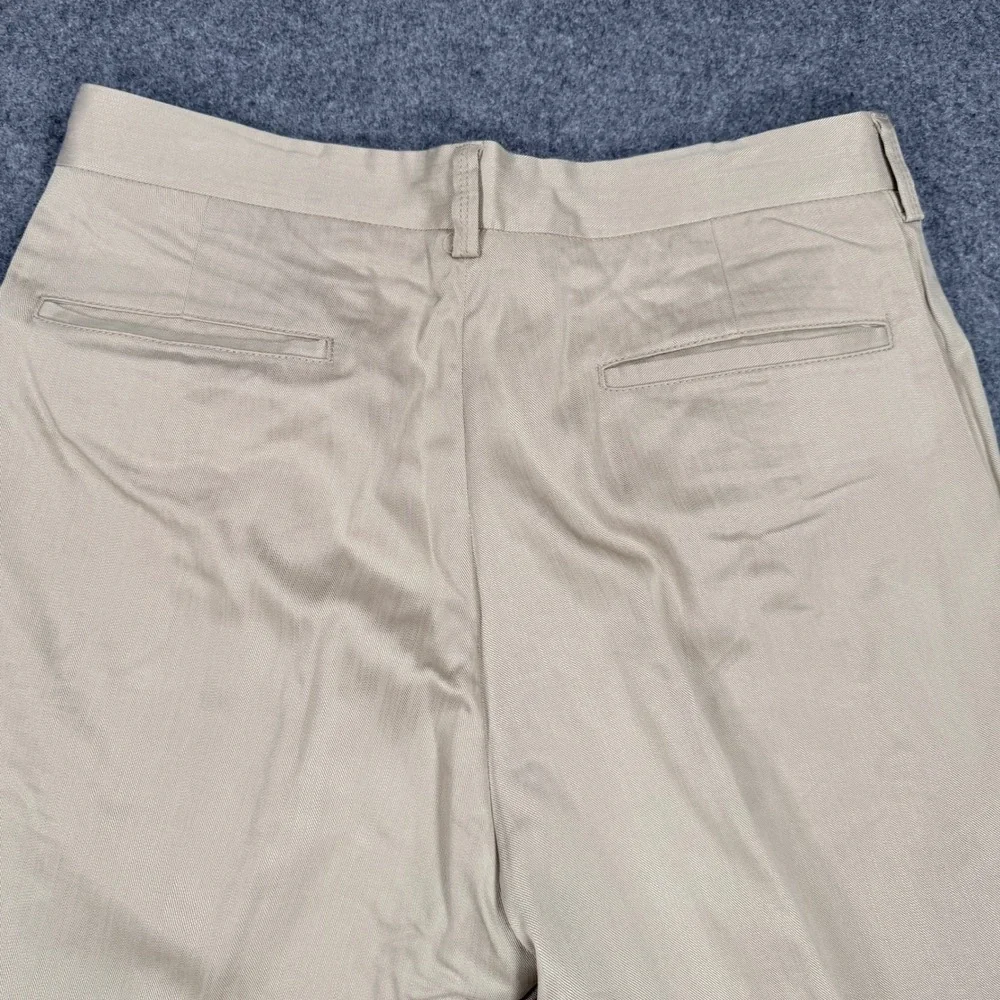 Tommy Bahama Mens Khaki Tencel Wool Blend Flat Front Trousers Pants 34x34